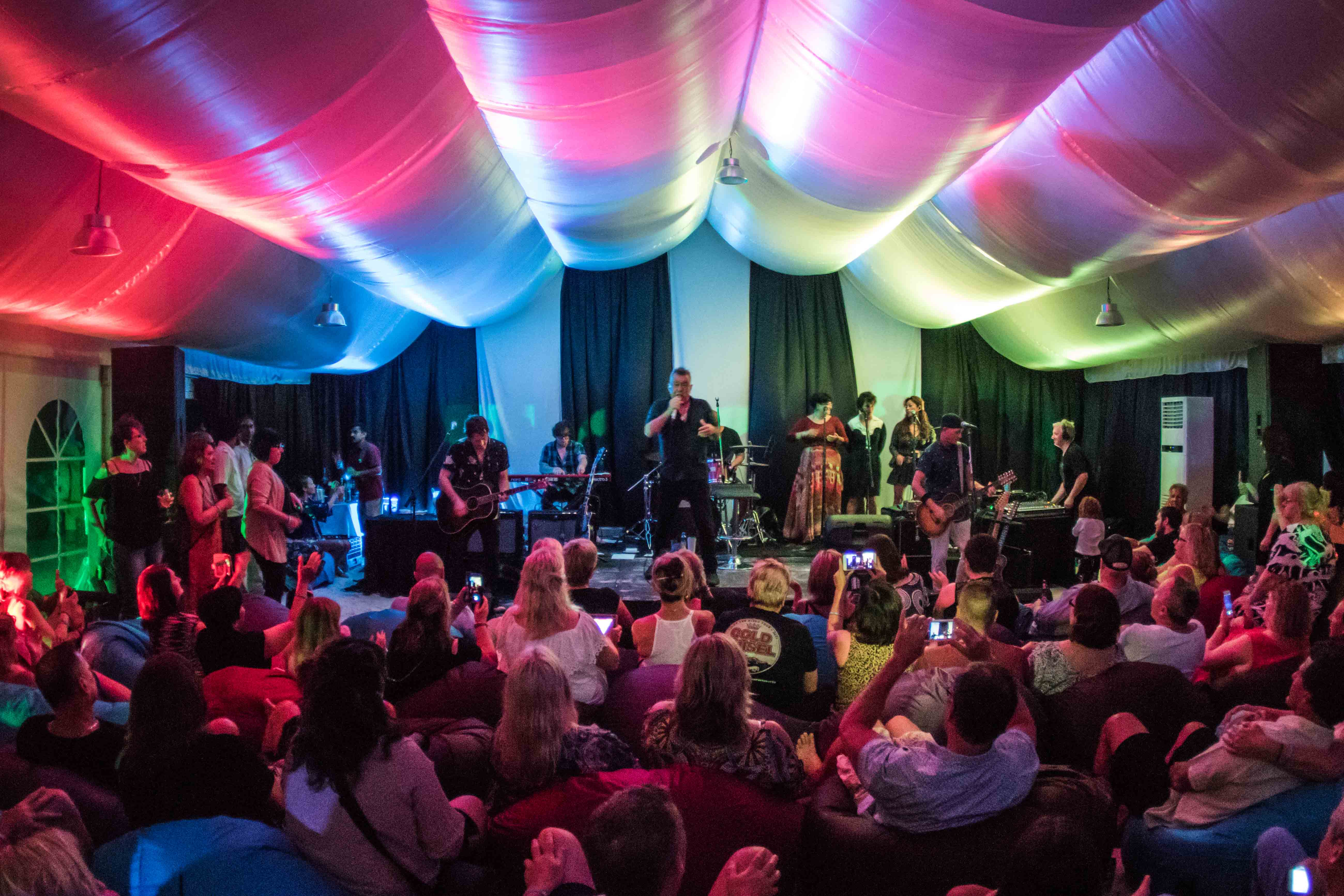 The atmosphere was intimate and electric inside the marquee. - Photo Andy Potts.
