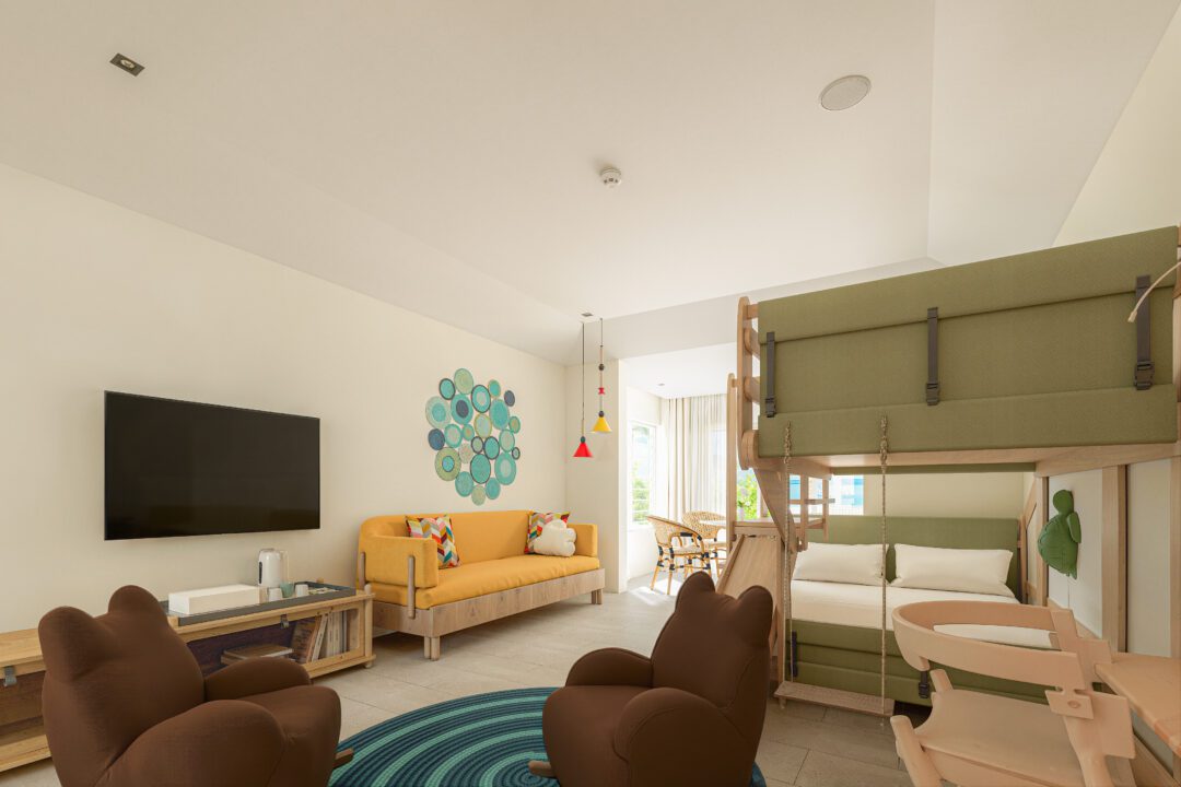 Kandooma Resort Maldives Famnily Pool Beach Villa Render