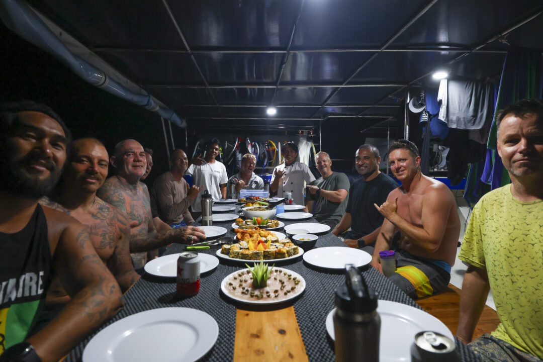 Oasis Mentawai surf charter Great food sushi sashimi