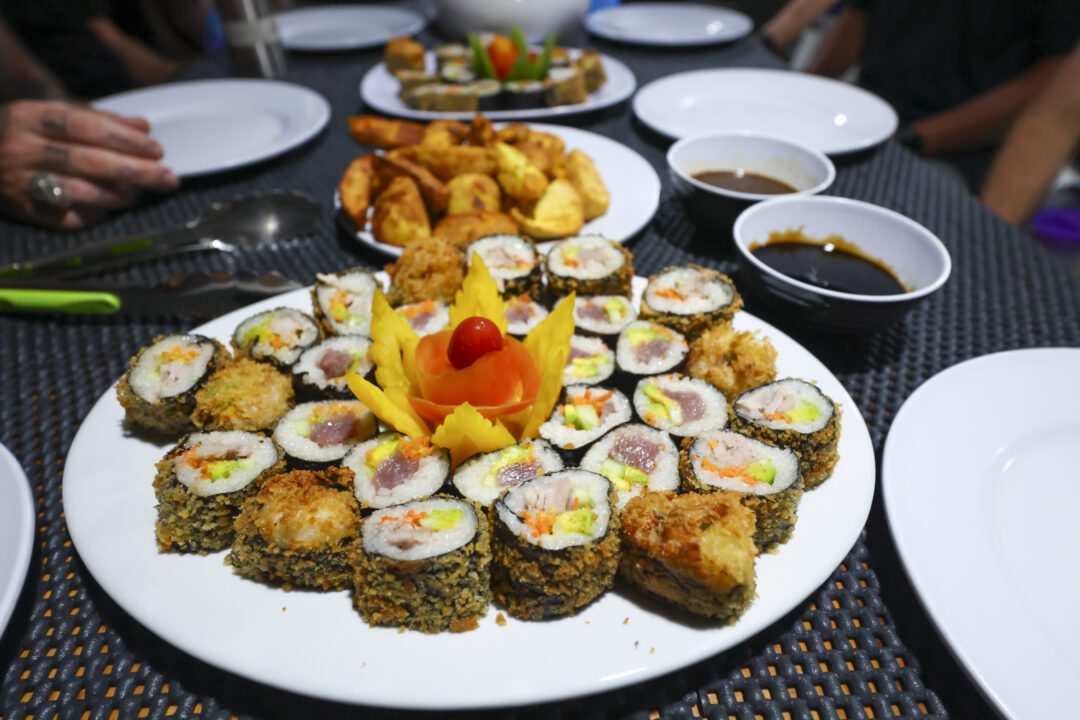 Oasis Mentawai surf charter Great food sushi sashimi