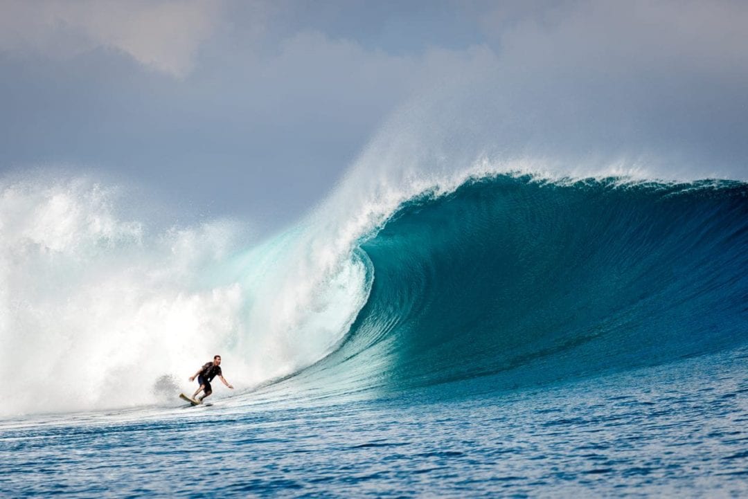The swell of the season in July 2020 at Telescopes Mentawai