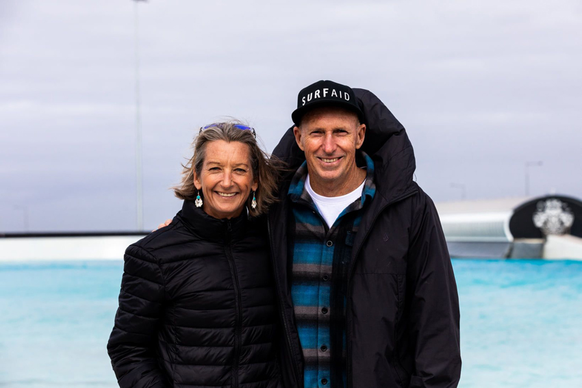 SurfAid CEO Doug Lees with Layne Beachley