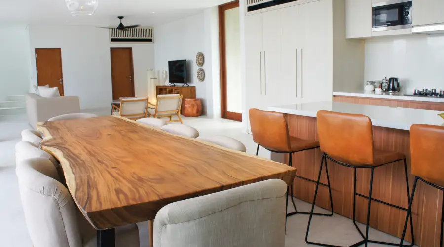 This gorgeous and functional 3-bedroom villa is built with entertaining and relaxation in mind. From the breathtaking arrival experience to the comfortable bedrooms and exotic ensuites, staying in a Bespoke 3-bedroom villa is an unmatched experience.