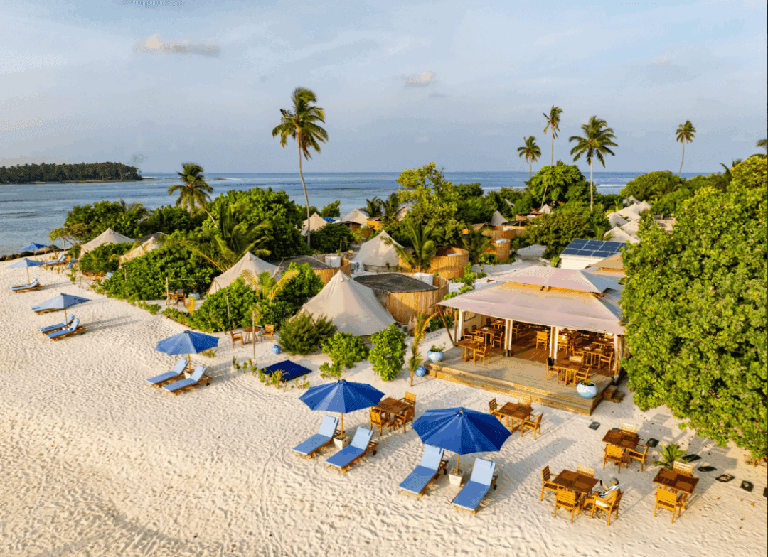 Maverick surf Resort Maldives Laamu Atoll glamping tents surf camp