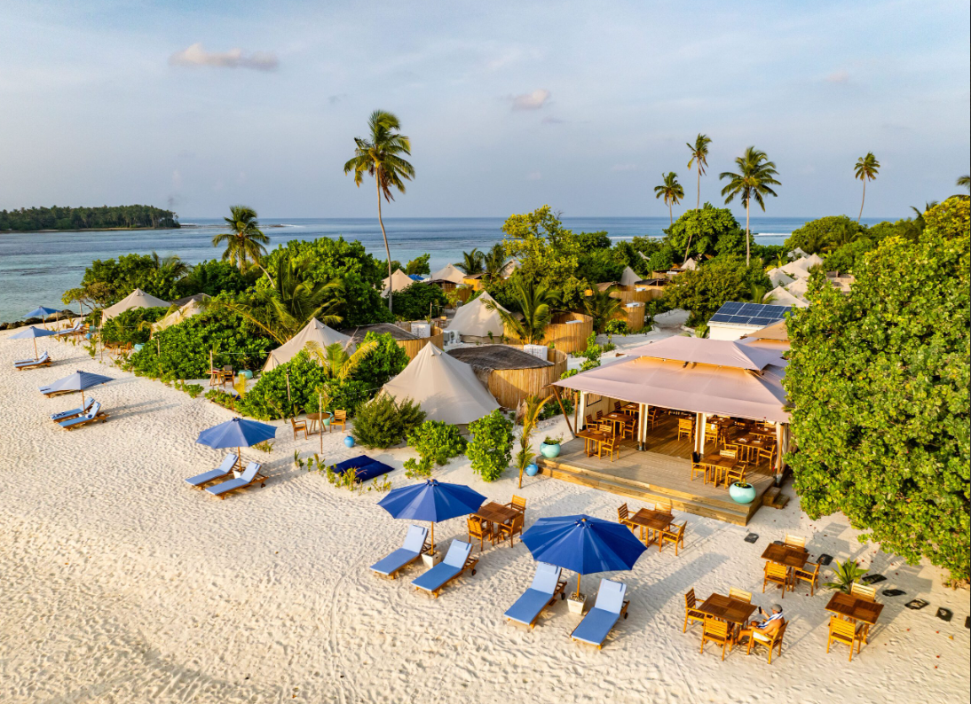 Maverick surf Resort Maldives Laamu Atoll glamping tents surf camp